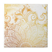 Mandala - goldene Bürste Fliese (Vorderseite)