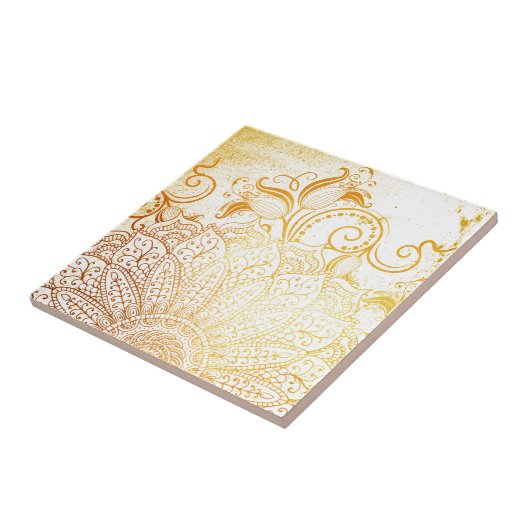 Mandala - goldene Bürste Fliese (Seite)