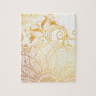 Mandala - goldene Bürste Puzzle