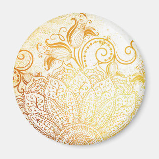 Mandala - Goldene Pinsel Magnet