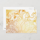 Mandala - Goldene Pinsel Postkarte (Vorne/Hinten)