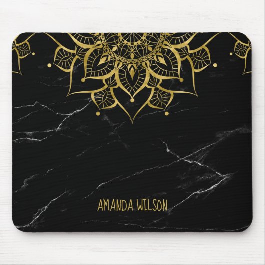 Mandala-Goldmarmor Mousepad (Vorne)