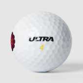 Mandala Golf Balls - Rosa, Rot, Lila und Orange Golfball (Logo)