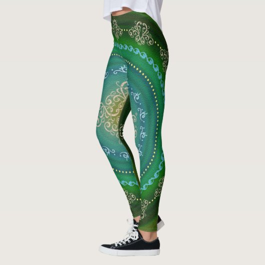 Mandala Green Blue - Leggings (Links)