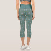 Mandala Green Capri Leggings (Rückseite)
