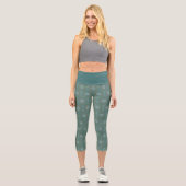 Mandala Green Capri Leggings (Vorderseite)