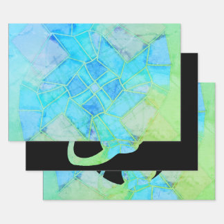 Mandala Green Chalk Sketch Geschenkpapier Set