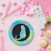 Mandala Green Chalk Sketch Pappteller (Party)