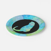 Mandala Green Chalk Sketch Pappteller (Schrägansicht)