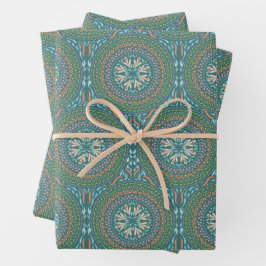 Mandala Green Design Geschenkpapier Set
