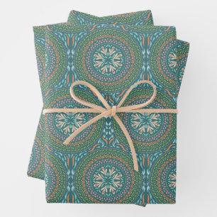 Mandala Green Design Geschenkpapier Set
