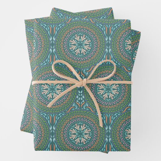 Mandala Green Design Geschenkpapier Set (Beispiel)