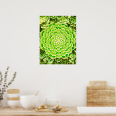 Mandala Green Gold Abstrakte Sukkuline Fotografie Poster (Küche)