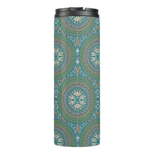 Mandala Green Thermosbecher (Rückseite)