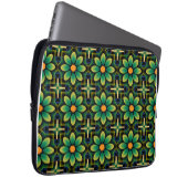 Mandala Green und Yellow Floral Geometric Pattern Laptopschutzhülle (Vorne Rechts)