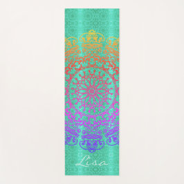 Mandala Green w/Name Yoga Mat Yogamatte