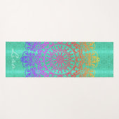 Mandala Green w/Name Yoga Mat Yogamatte (Vorderseite (Horizontal))