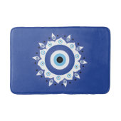 Mandala Griechisch Evil Eye Blue White Badematte (Vorderseite)