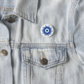 Mandala Griechisch Evil Eye Blue White Button (Beispiel)