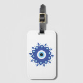 Mandala Griechisch Evil Eye Blue White Gepäckanhänger (Vorderseite Vertikal)