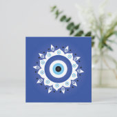 Mandala Griechisch Evil Eye Blue White Karte (Stehend Vorderseite)