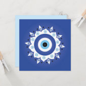 Mandala Griechisch Evil Eye Blue White Karte (Vorderseite/Rückseite Beispiel)