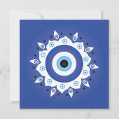 Mandala Griechisch Evil Eye Blue White Karte (Vorderseite)