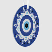 Mandala Griechisch Evil Eye Blue White Ornament (Vorderseite)