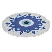 Mandala Griechisch Evil Eye Blue White Schneidebrett (Ecke)