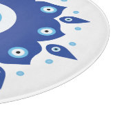 Mandala Griechisch Evil Eye Blue White Schneidebrett (Ecke)