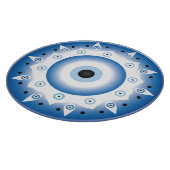 Mandala Griechisch Evil Eye Blue White Schneidebrett (Ecke)
