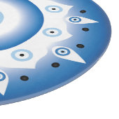 Mandala Griechisch Evil Eye Blue White Schneidebrett (Ecke)