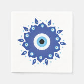 Mandala Griechisch Evil Eye Blue White Serviette (Vorderseite)