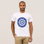 Mandala Griechisch Evil Eye Blue White T-Shirt (Vorne ganz)