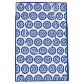 Mandala Griechisch Evil Eye Pattern Blau Weiß Mittlere Geschenktüte (Vorderseite)