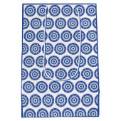 Mandala Griechisch Evil Eye Pattern Blau Weiß Mittlere Geschenktüte (Rückseite)