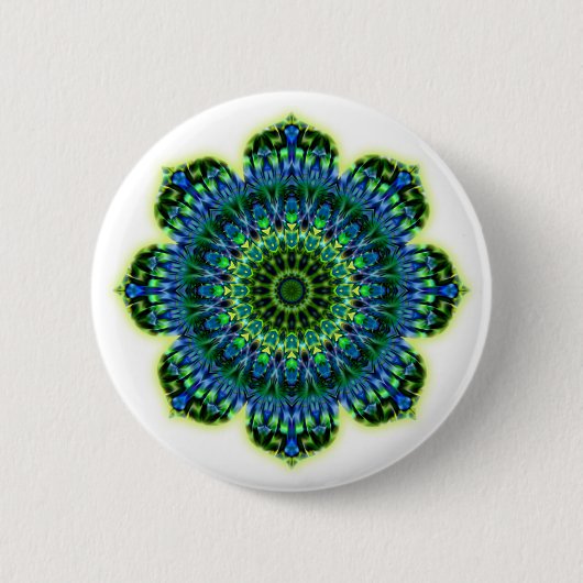 Mandala grün blau button (Vorderseite)