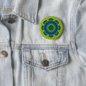 Mandala grün blau | hellgrüne Blume Button (Beispiel)