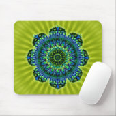 Mandala grün blau | hellgrüne Blume Mousepad (Mit Mouse)