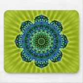 Mandala grün blau | hellgrüne Blume Mousepad (Vorne)