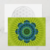 Mandala grün blau | hellgrüne Blume Postkarte (Vorne/Hinten)