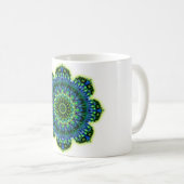 Mandala grün blau kaffeetasse (VorderseiteRechts)