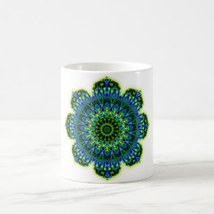 Mandala grün blau kaffeetasse