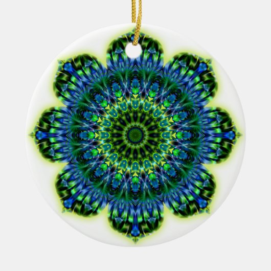 Mandala grün blau keramik ornament (Vorne)