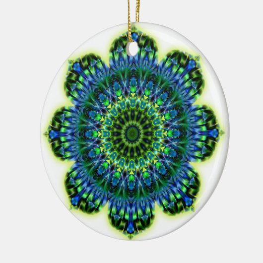 Mandala grün blau keramik ornament (Links)