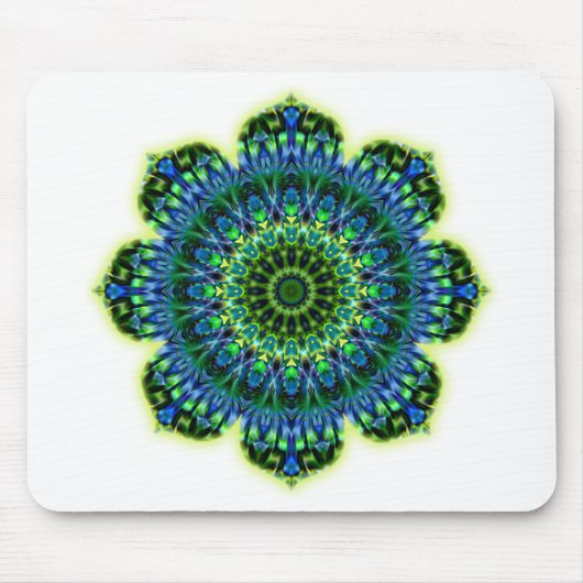Mandala grün blau mousepad (Vorne)