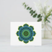 Mandala grün blau postkarte (Stehend Vorderseite)