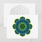 Mandala grün blau postkarte (Vorne/Hinten)