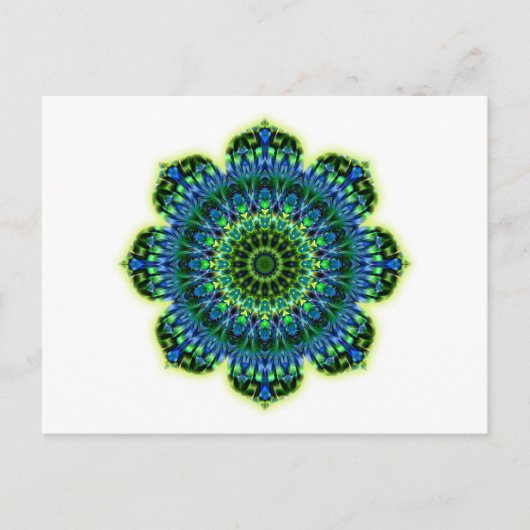 Mandala grün blau postkarte (Vorderseite)