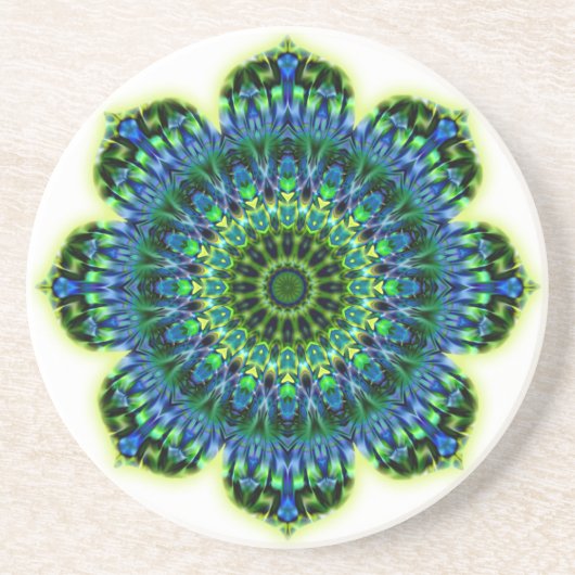 Mandala grün blau sandstein untersetzer (Vorne)